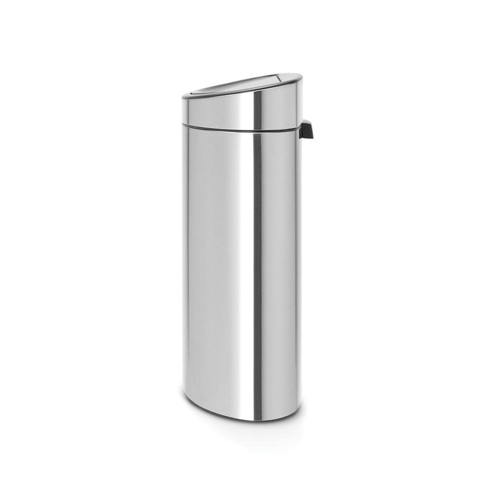 Brabantia 10.6 Gal. (40L) Matte Steel Fingerprint Proof Touch Top Trash Can 114809