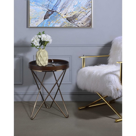 ACME Crary Side Table in Champagne 84651