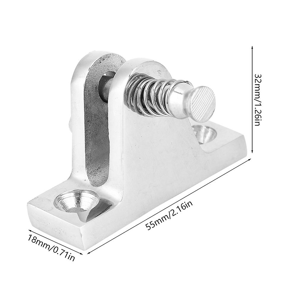 2pcs 306 Stainless Steel Boat Bimini Top Deck Hinges Flat Mount With Screws Silver