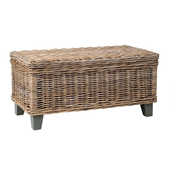 Woven Rattan Storage Coffee Table