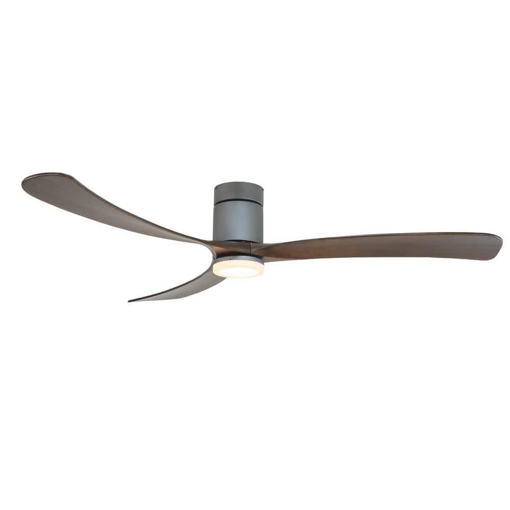 FORNO VOCE Curva 72 in Titanium Body and Black Walnut Wood Blade Voice Activated Smart Ceiling Fan