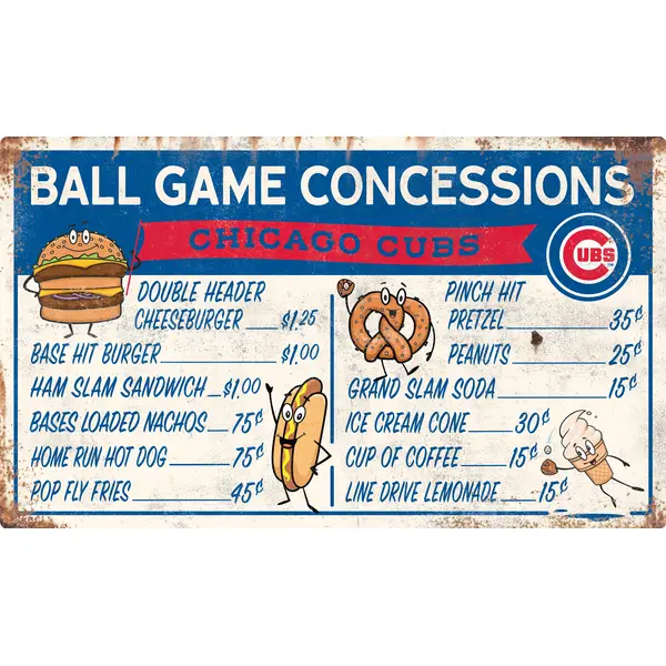 All Star Sports Chicago Cubs Concession Sign