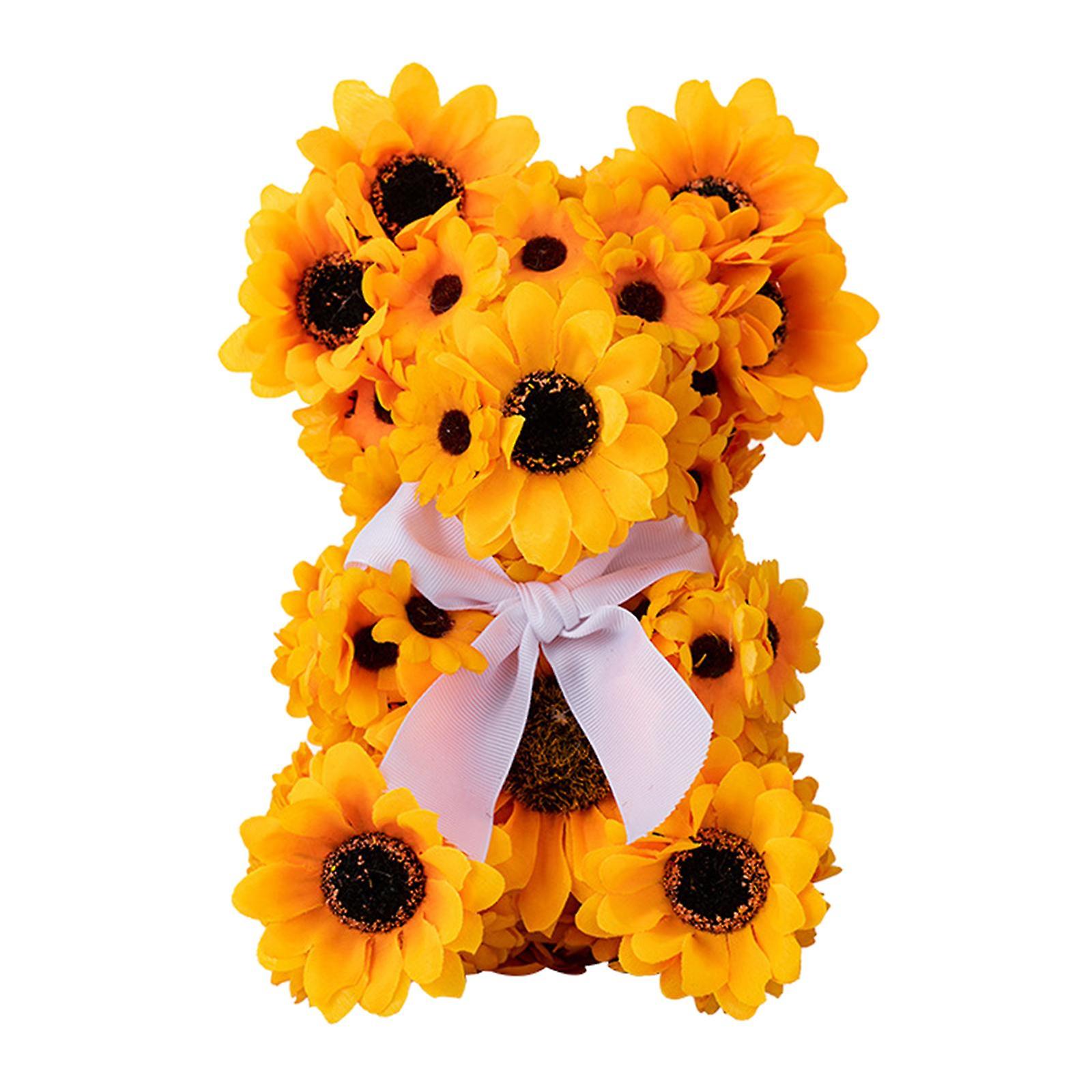 Artificial Flower Bear Home Decor Bear Toy Doll For Wedding Anniversary Kids