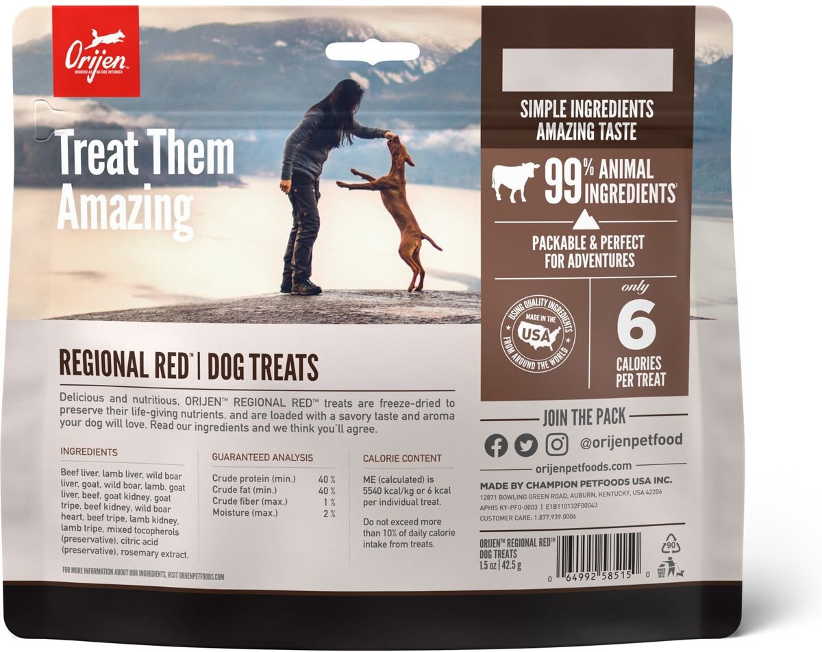 ORIJEN Regional Red Grain-Free Freeze-Dried Dog Treats