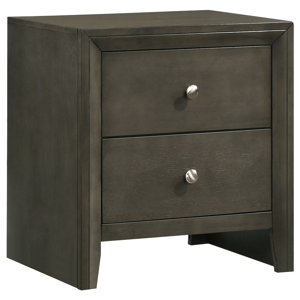 Coaster Furniture Serenity Rectangular 2 drawer Nightstand Rich Merlot And Mod Grey