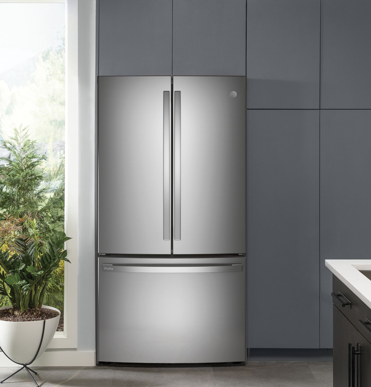 GE Profile ENERGY STAR 23.1 Cu. Ft. Fingerprint Resistant Stainless Steel Counter-Depth French-Door Refrigerator