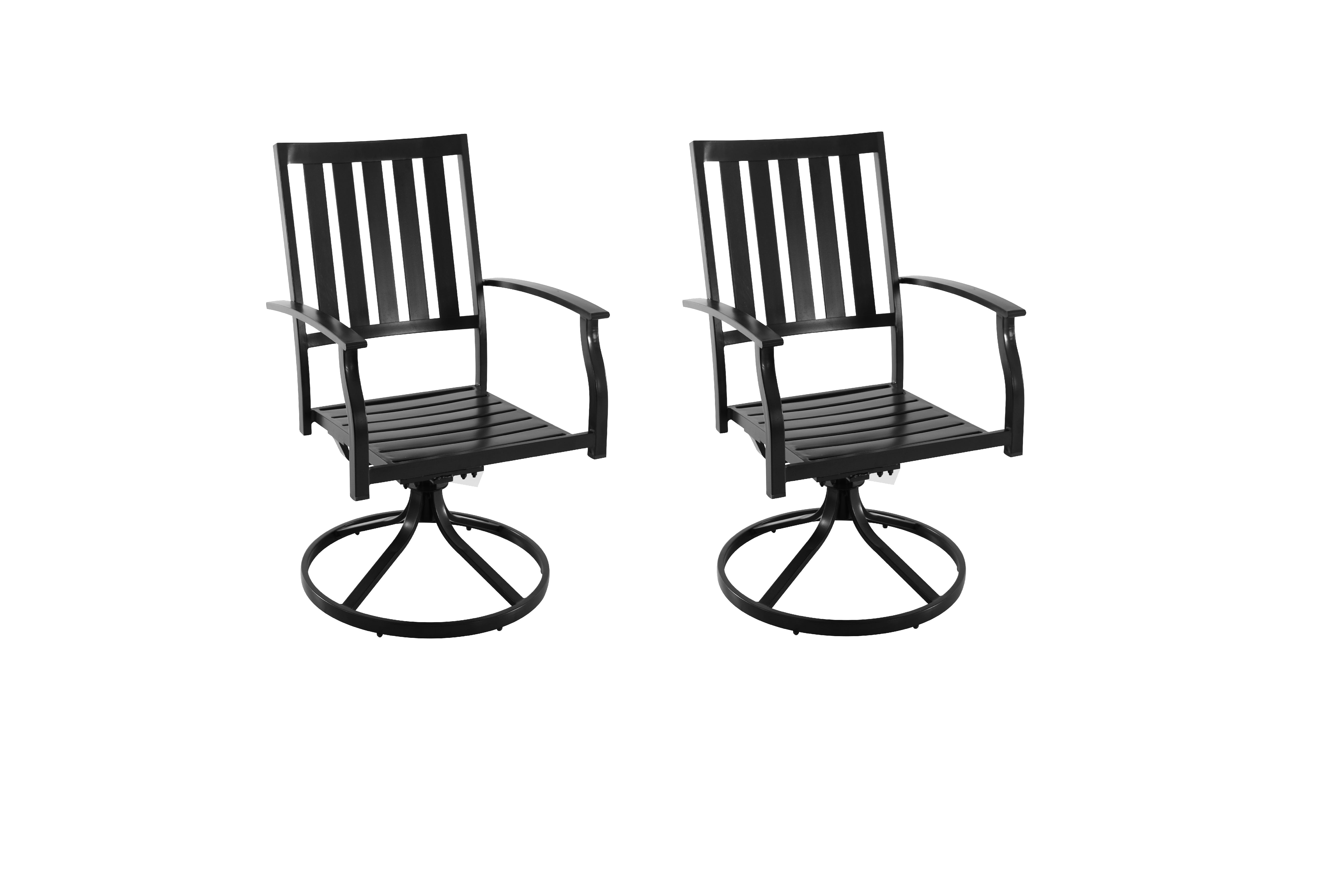 Better Homes & Gardens Camrose Outdoor Dining Chair - Steel - Set of 2 - Swivel - Black