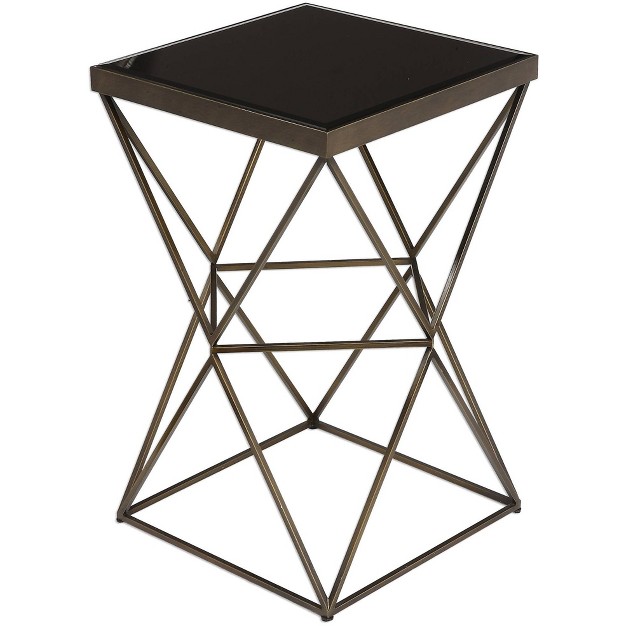 Uttermost Uberto Bronze Caged Frame Accent Table