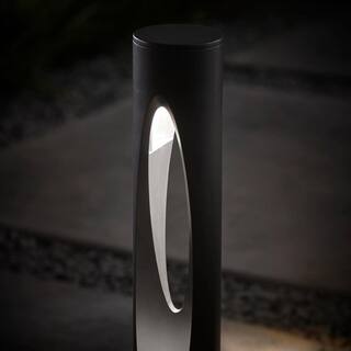 Hampton Bay Trinity Hill Low Voltage Matte Black Integrated LED Contemporary Bollard Path Light KZA1501LX-01