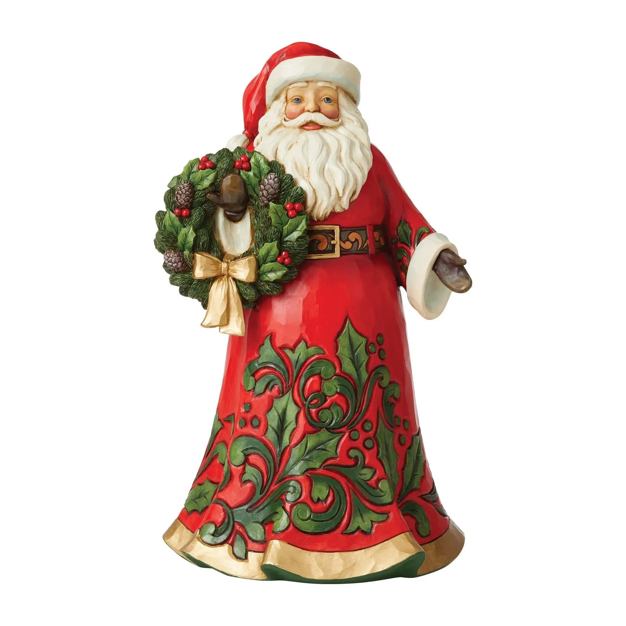 Santa Holding Holly Wreath