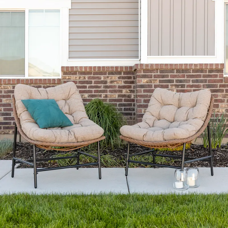 Contemporary Scoop Patio Chair Set - Walker Edison