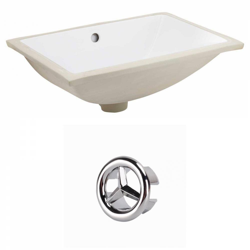 16-Gauge-Sinks 18.25 in. Undermount Bathroom Sink in White 16GS-20461