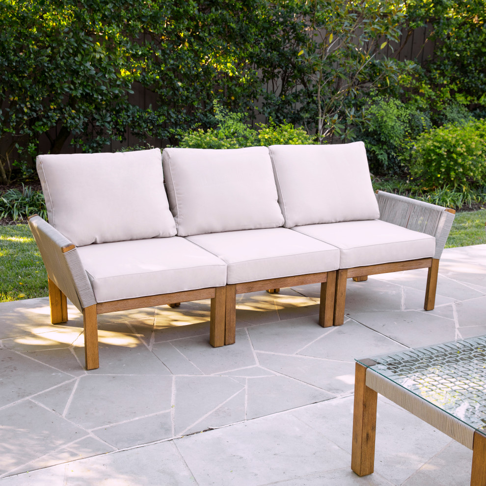 Hestre Outdoor 3 Seater Sofa   Beach Style   Outdoor Sofas   by SEI  Houzz