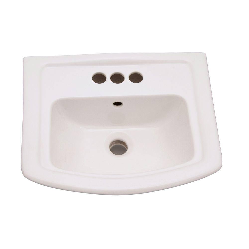 Washington 460 18 in. Pedestal Combo Bathroom Sink in White 3-384WH