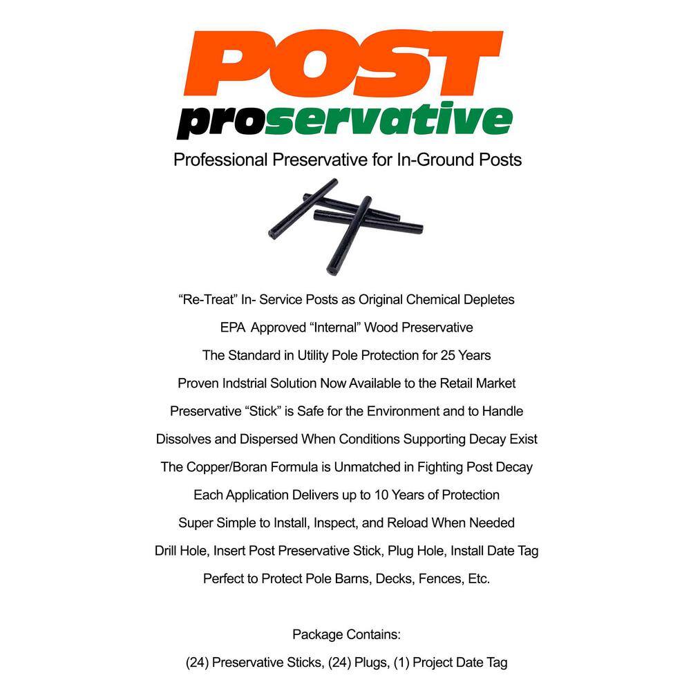 Post Protector Post Preservative for In-Service Posts 24 piece with Date Tag and Plugs PPS24Kit