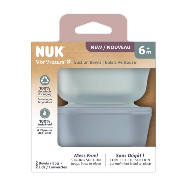 Nuk For Nature Suction Bowl And Lid 2pk