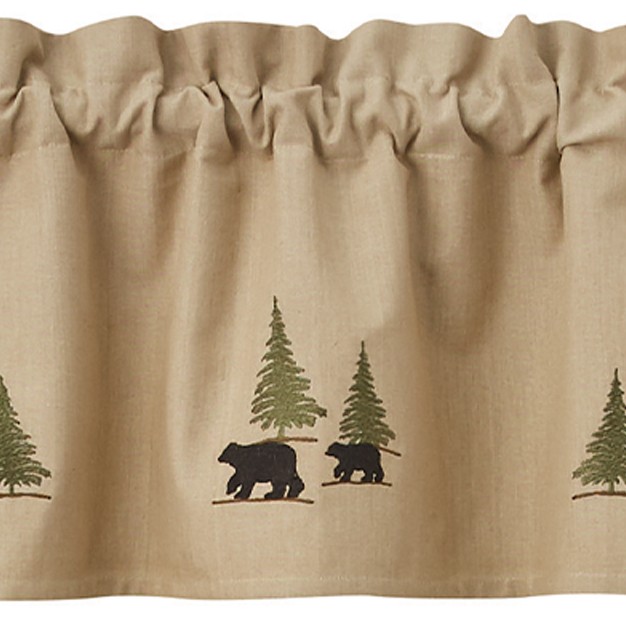 Park Designs Black Bear Embroidered Lined Valance 60 quot l