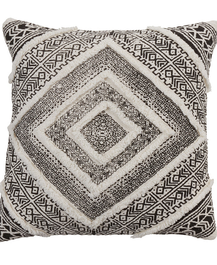 Saro Lifestyle Embellished Diamond Decorative Pillow， 18