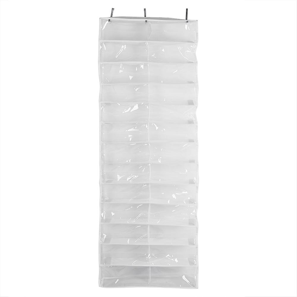 26 Pockets Folding Hanging Door Closet Storage Bag Shoes Organizer White