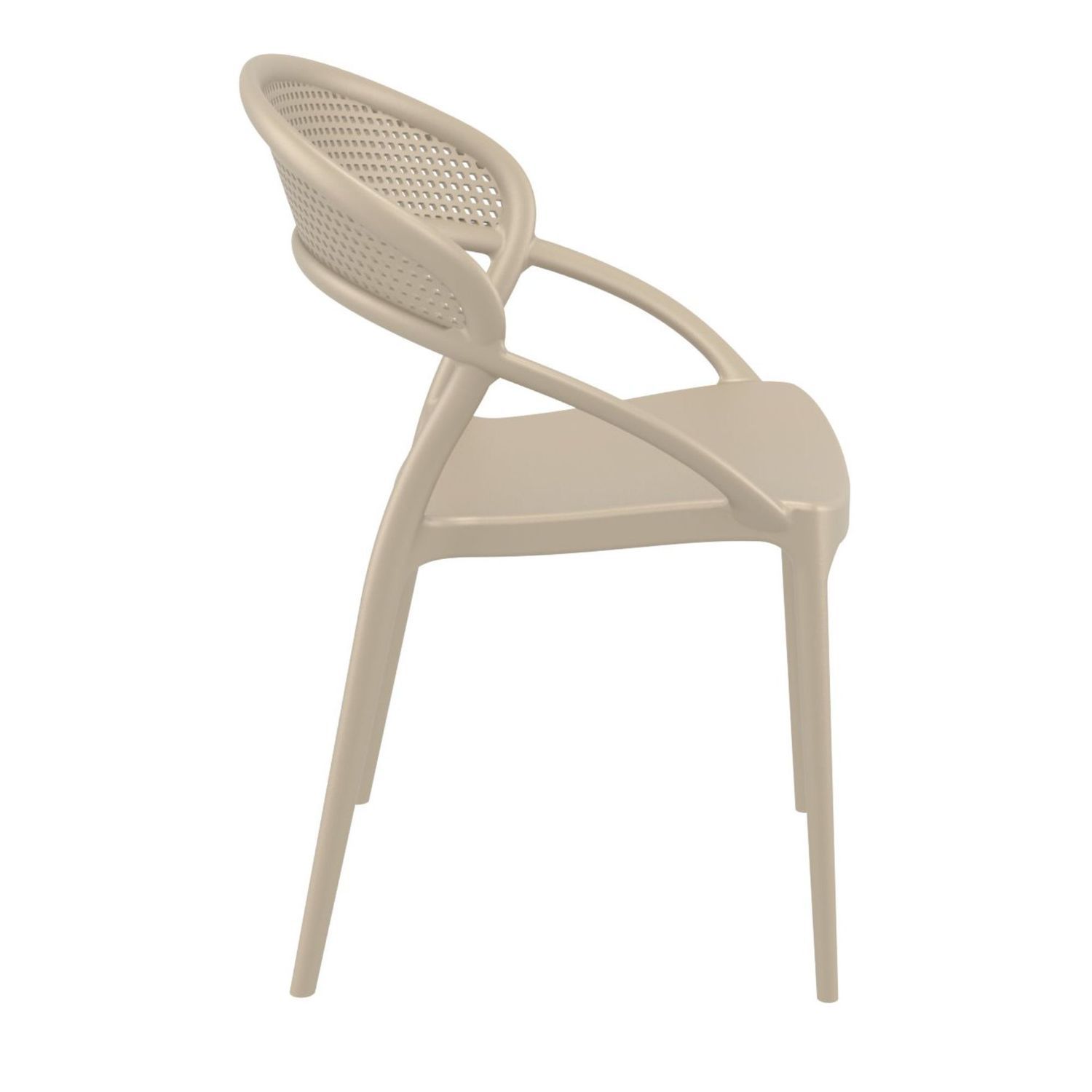 32.25 Taupe Mesh Outdoor Patio Round Dining Chair