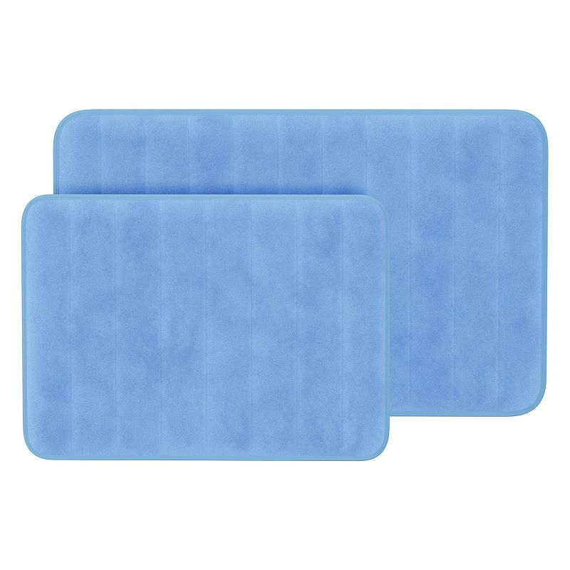 Portsmouth Home 2-piece Memory Foam Striped Bath Mat Set