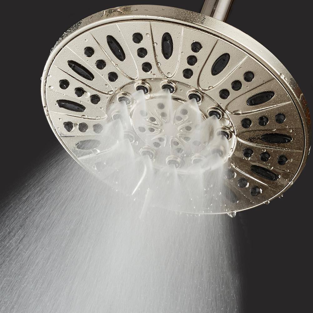 AquaDance 6-Spray 7 in. Single Wall Mount Body spray Fixed Rain Shower Head in Brushed Nickel 9708