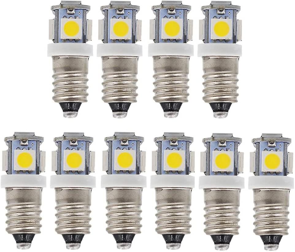 10 Pack E10 9v Cool White 5smd 5w Led Bulbs (cool White， 9v)