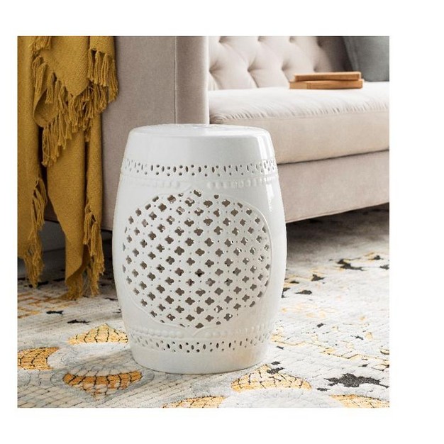 Mark amp Day Dechantskirchen 18 quot h X 13 quot w X 13 quot d Modern White Garden Stool