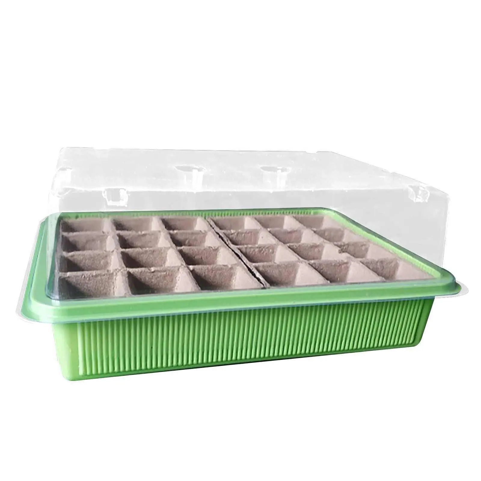 24 Holes Seed Starter Trays Nursery Pots Seedling Tray Plastic Nursery Pots Planting Seed Tray Base Garden Grow Box Supplies