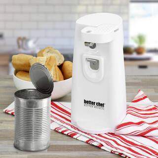 Better Chef Deluxe Electric Can Opener with Built in Knife Sharpener and Bottle Opener in White 985118699M