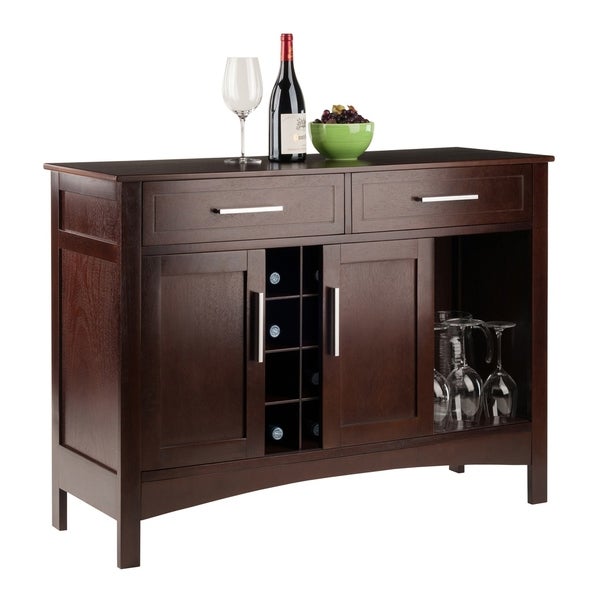 Winsome Gordon Solid and Composite Wood Buffet Cabinet/Sideboard in Cappuccino Finish