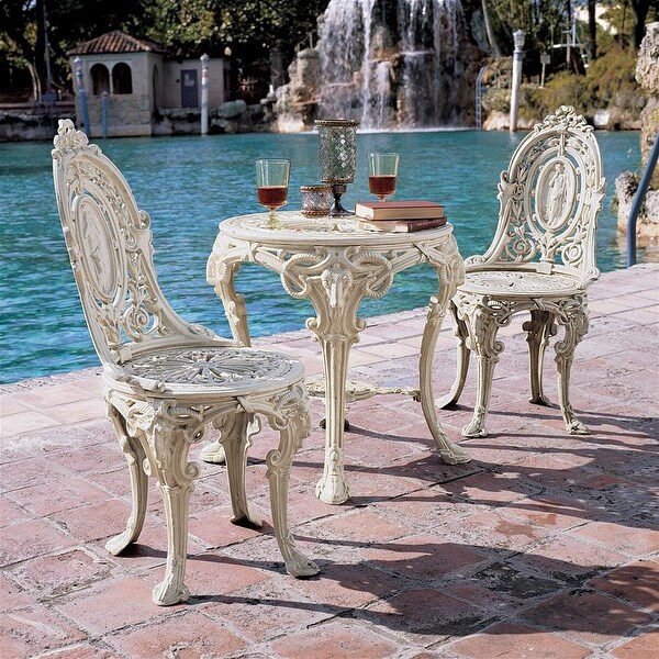 Design Toscano Offwhite Cast Iron Victorian Garden Table