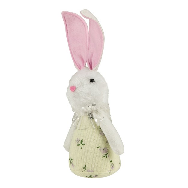 Yellow Spring Floral Easter Bunny Figure