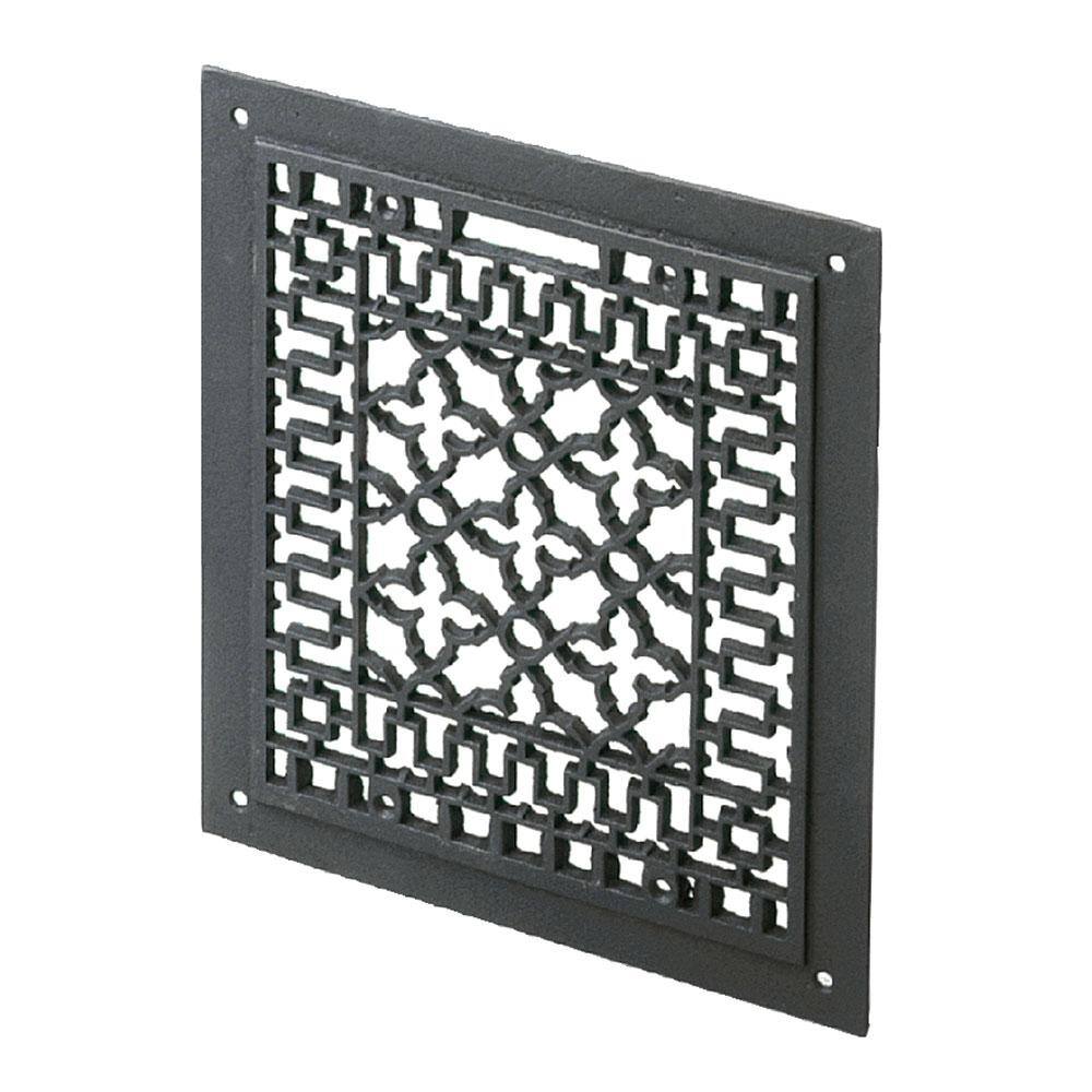 MINUTEMAN INTERNATIONAL 14 in. Tall Cast Iron Decorative Grille in Matte Black JG-14