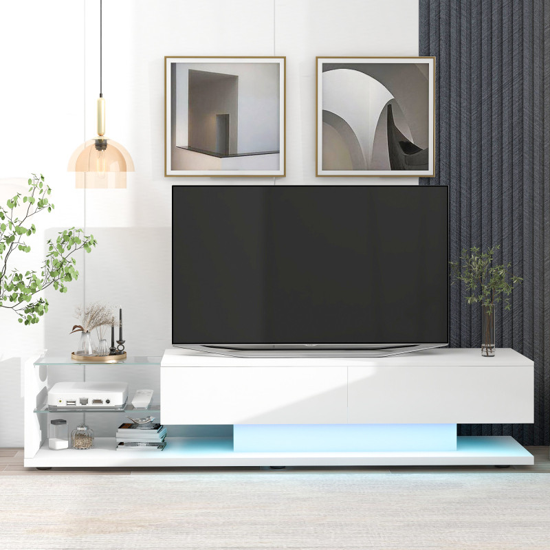 Entertainment Center for 75 Inch TV with 16 color LED backlight for Living Room   Contemporary   Entertainment Centers And Tv Stands   by Miron Demid LLC  Houzz