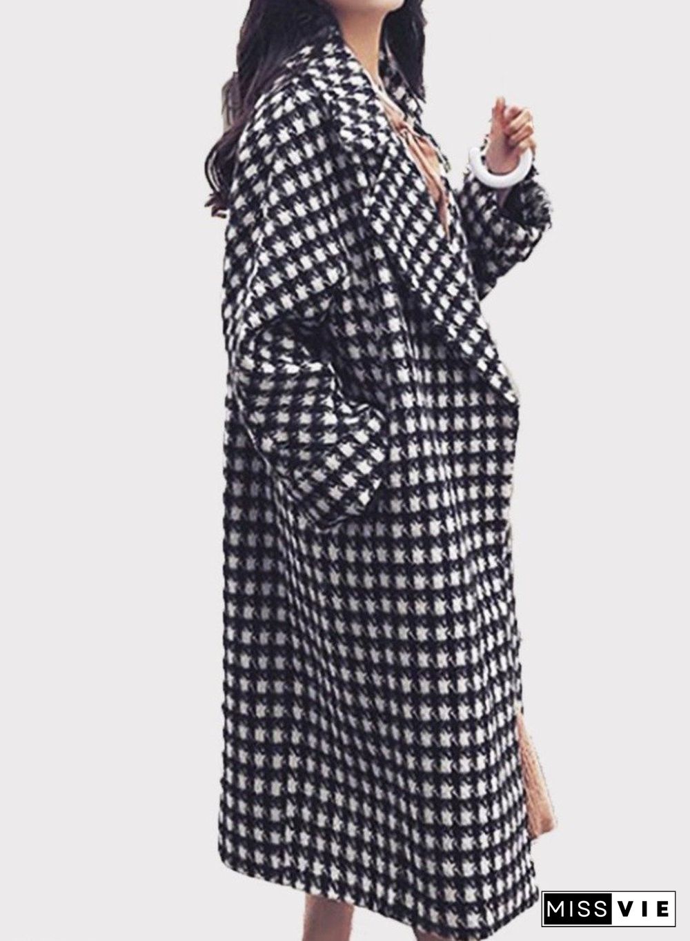 Hounds tooth Woolen Coat