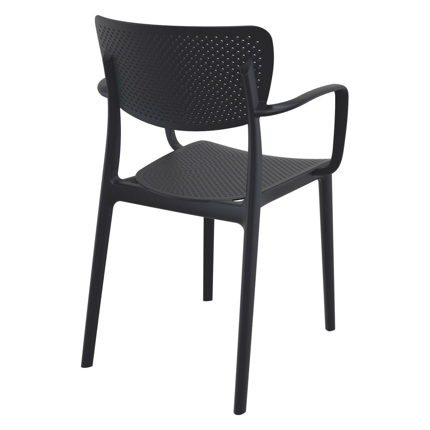 33 Black Stackable Patio Dining Arm Chair