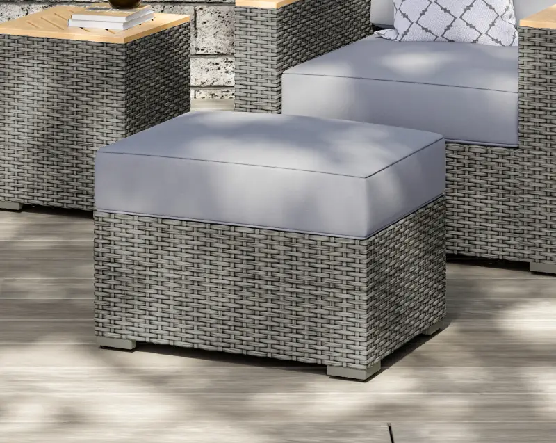 Boca Raton Gray Outdoor Ottoman