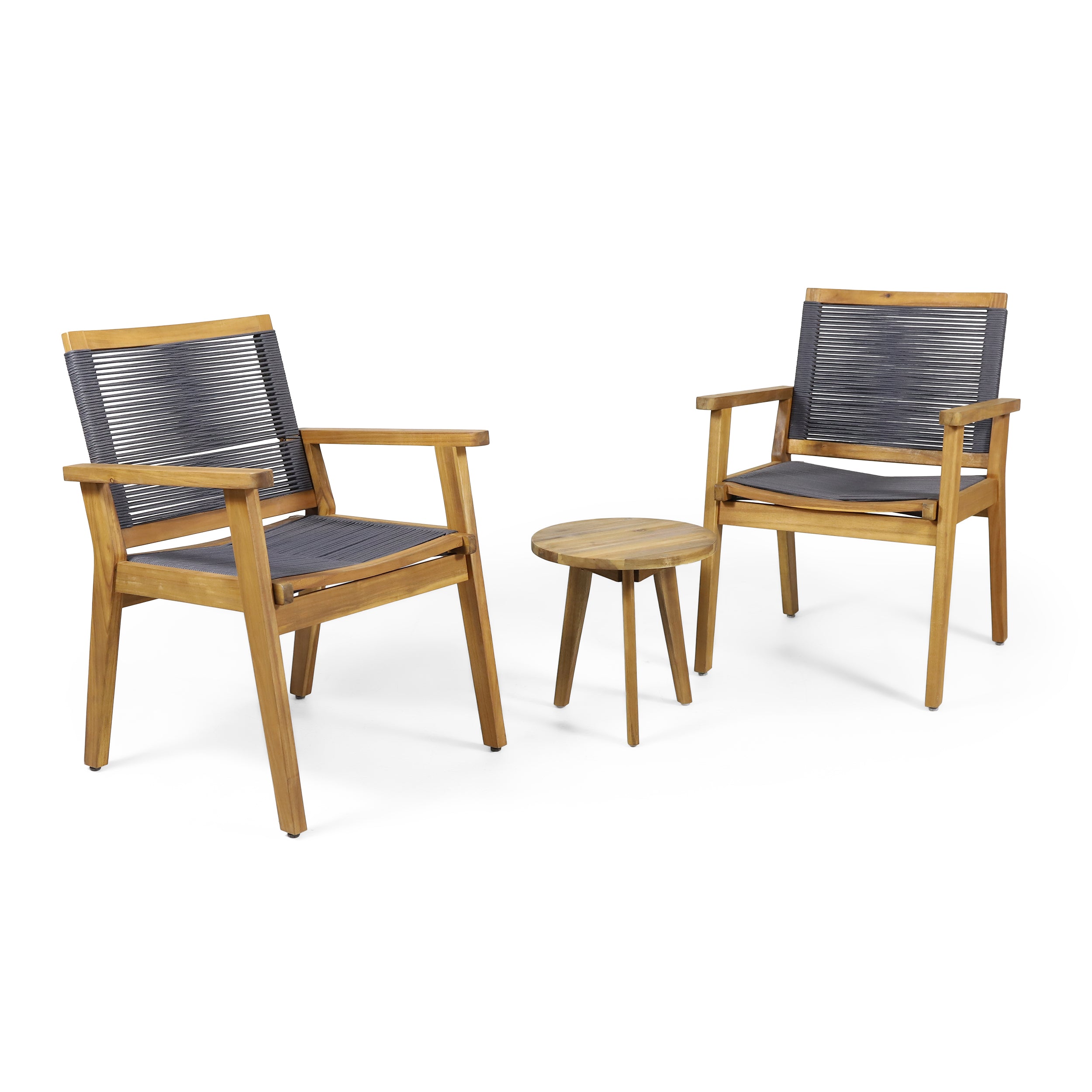 Specter Outdoor 3 Piece Acacia Wood Chat Set