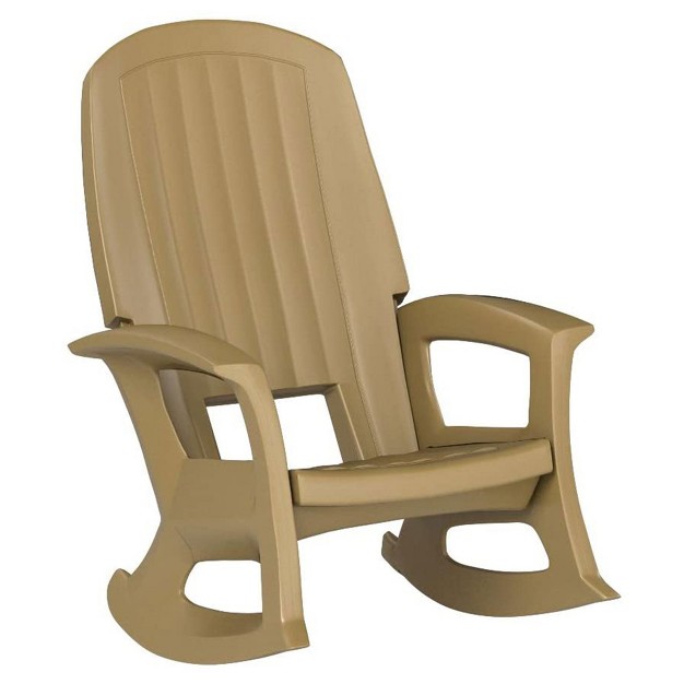 Semco Rockaway Heavy duty Outdoor Rocking Chair W low Maintenance All weather Porch Rocker amp Easy Assembly For Deck And Patio Taupe 4 Pack