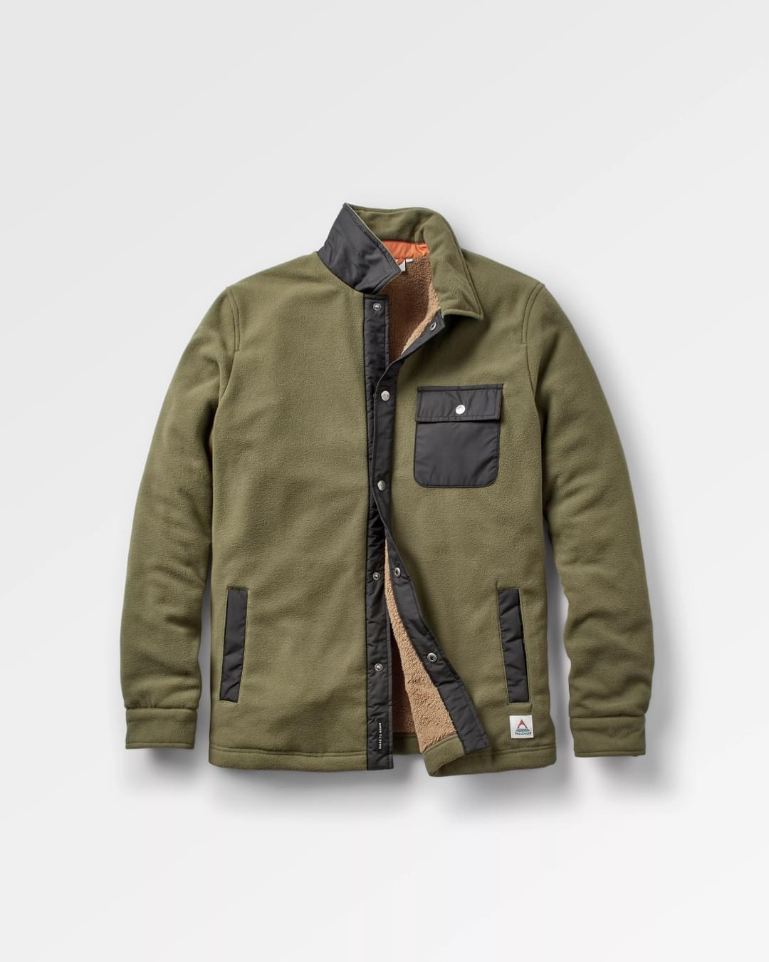 Firelight Sherpa Lined Overshirt - Khaki