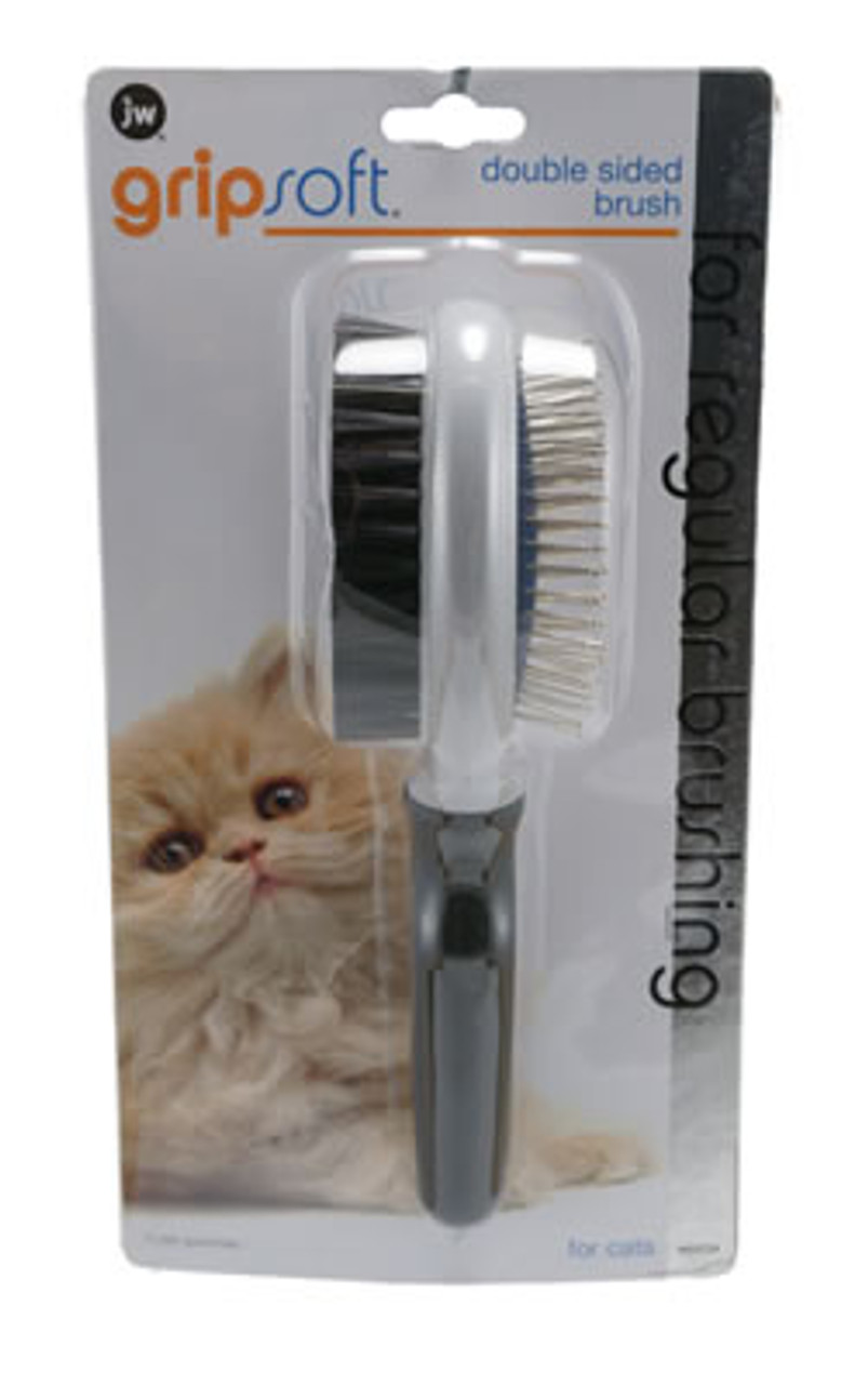 JW Pet Grip Soft Double Sided Cat Brush