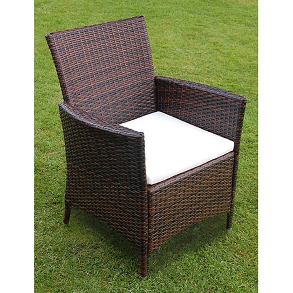 vidaXL 9 Piece Patio Dining Set with Cushions Poly Rattan Brown   74.8\