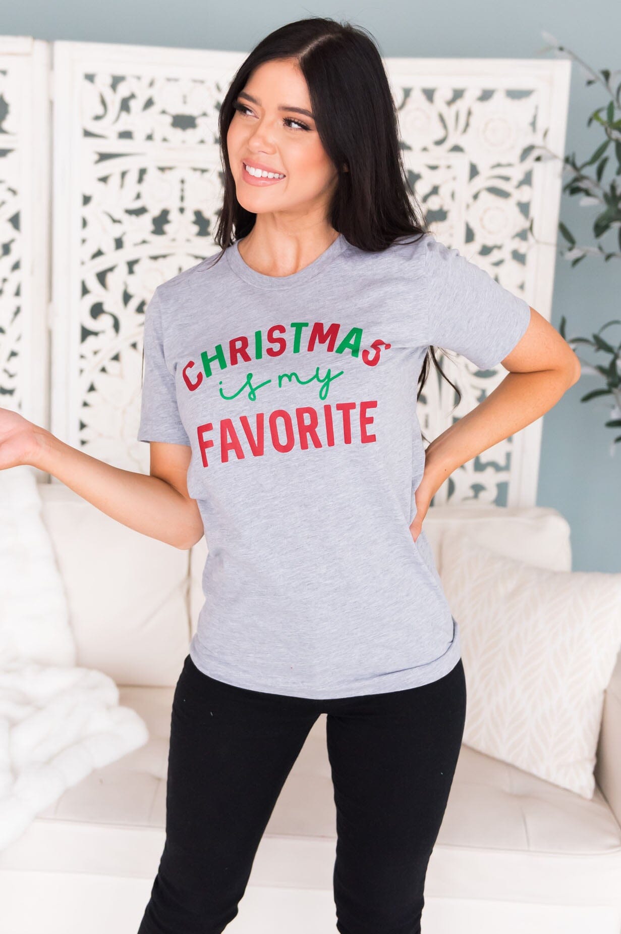 Christmas Is My Favorite Modest Graphic Tee