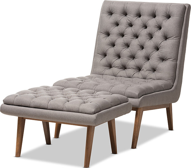 Annetha Chair and Ottoman Set   Midcentury   Armchairs And Accent Chairs   by HedgeApple  Houzz