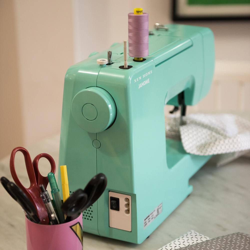 Janome Arctic Teal Crystal Easy-to-Use Sewing Machine 001crystal