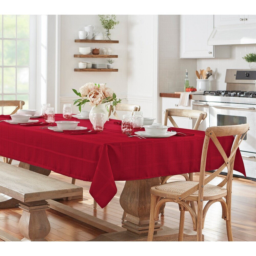 Elegance Plaid Jacquard Woven Tablecloth