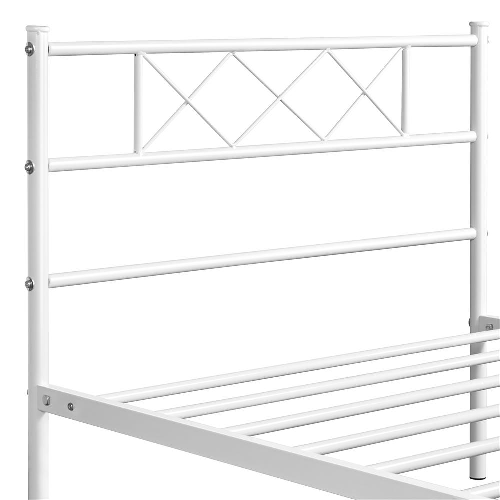 Easyfashion Simple XDesign Metal Twin Bed White  Crowdfused