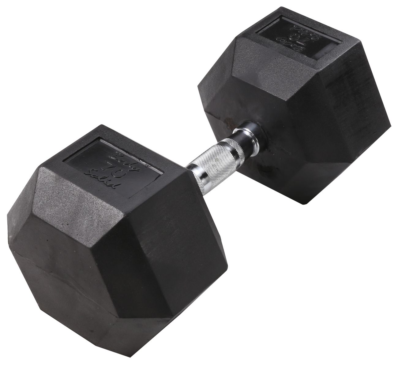 Body-Solid 70 lb Rubber Coated Hex Dumbbell (Each)