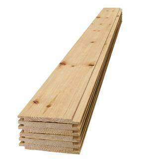 UFP-Edge 1 in. x 8 in. x 6 ft. Barn Wood Natural Pine Shiplap Board (6-Pack) 350760